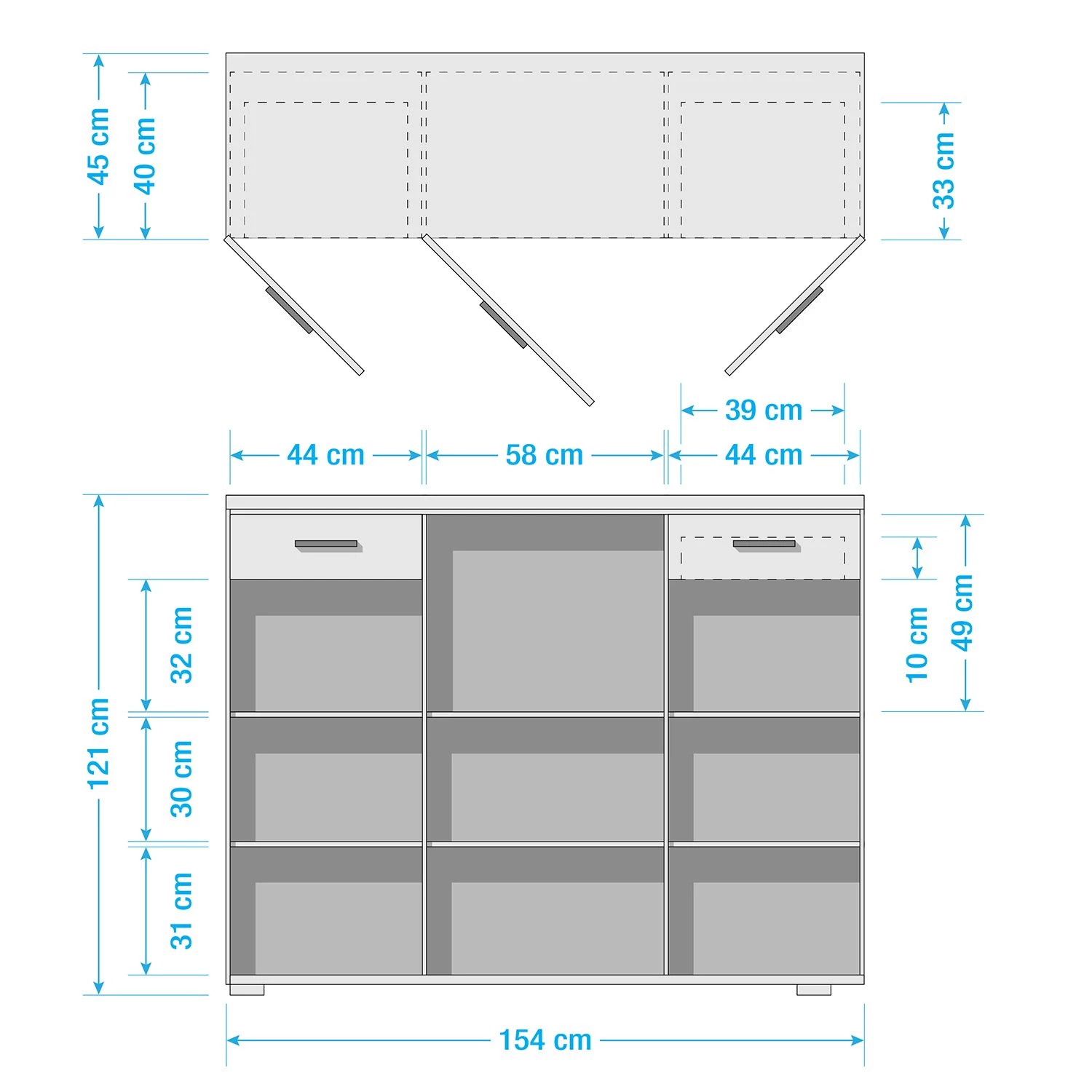 Loftscape Buffet haut Arco I - Blanc brillant / Gris 6 Loftscape Buffet haut Arco I - Blanc brillant / Gris – Image 6