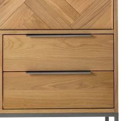 Ars manufacti Commode haute Dharai - Placage en bois véritable / Métal - Chêne / Argenté -Buffets hauts Soldes 1000117156 180802 08243706 GALLERYIMAGES P000000001000117156