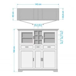 Ridgevalley Buffet haut Jasmund II - Graphite -Buffets hauts Soldes 1000130848 190405 14520500003 GALLERYIMAGES P000000001000130848