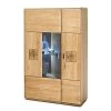 Naturoo Buffet haut Vilela II - Partiellement en chêne massif - Chêne Bianco / Imitation chêne Bianco - Porte en verre à gauche