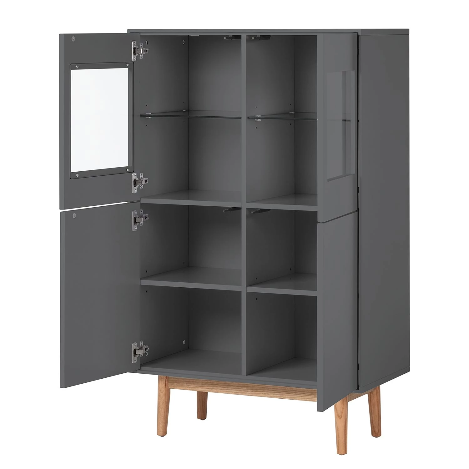 Mørteens Buffet haut Lindholm II - Partiellement en chêne massif - Gris 4 Mørteens Buffet haut Lindholm II - Partiellement en chêne massif - Gris – Image 4