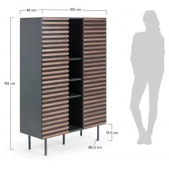 Norrwood Buffet haut Kipra - Noyer contreplaqué - Graphite -Buffets hauts Soldes 1000150233 181214 16440300089 GALLERYIMAGES P000000001000150233