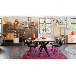 Red Living Buffet haut Mello - Acacia massif - Acacia naturel / Noir -Buffets hauts Soldes 1000150364 181212 12361900055 GALLERYIMAGES P000000001000150364