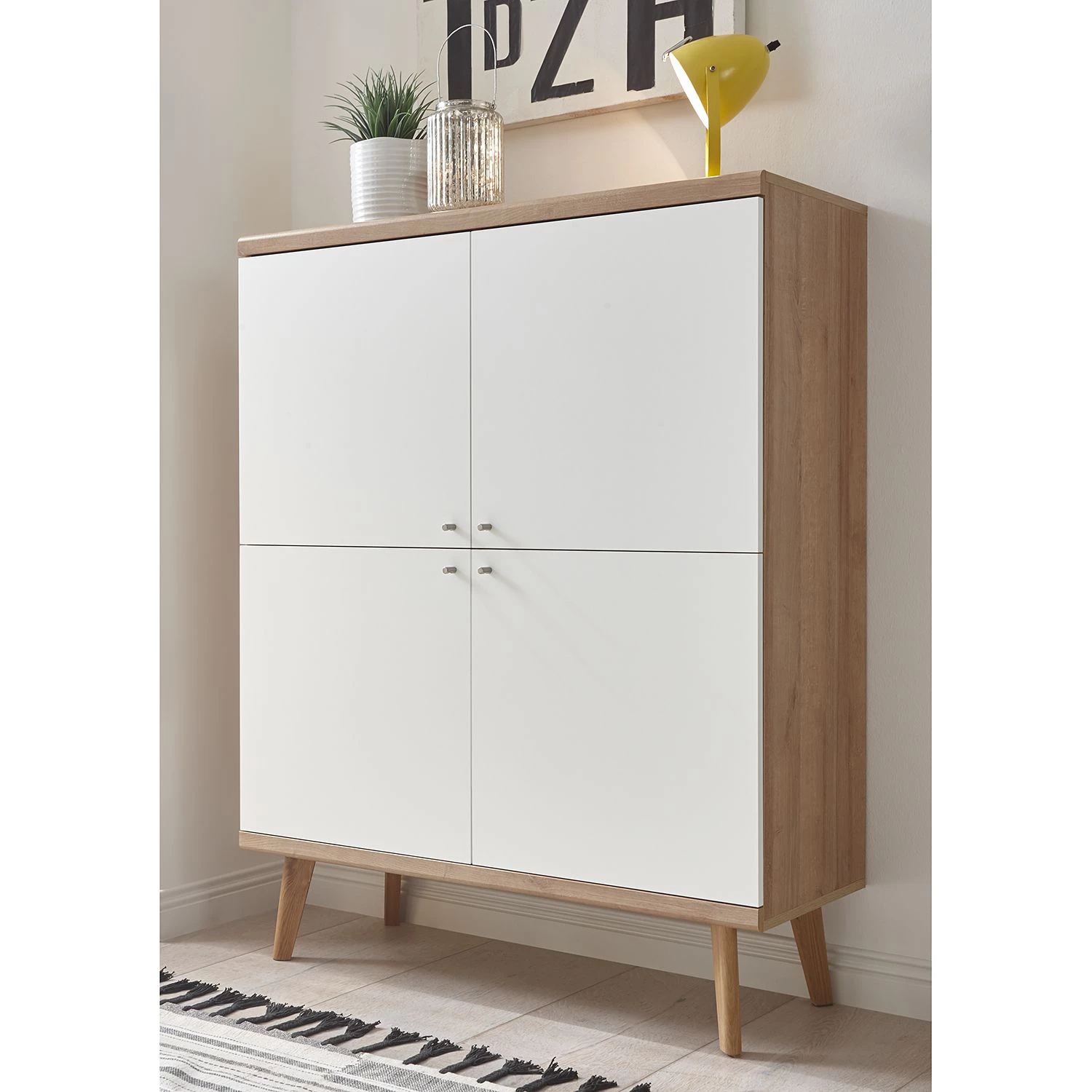 Norrwood Buffet Gyland - Blanc matt / Imitation chêne Riviera 2 Norrwood Buffet Gyland - Blanc matt / Imitation chêne Riviera – Image 2
