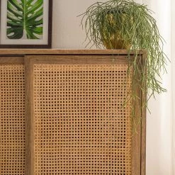 Ars manufacti Buffet haut Vina - Manguier massif / Rotin - Manguier / Noir -Buffets hauts Soldes 1000178071 200324 13412500003 DETAILS P000000001000178071