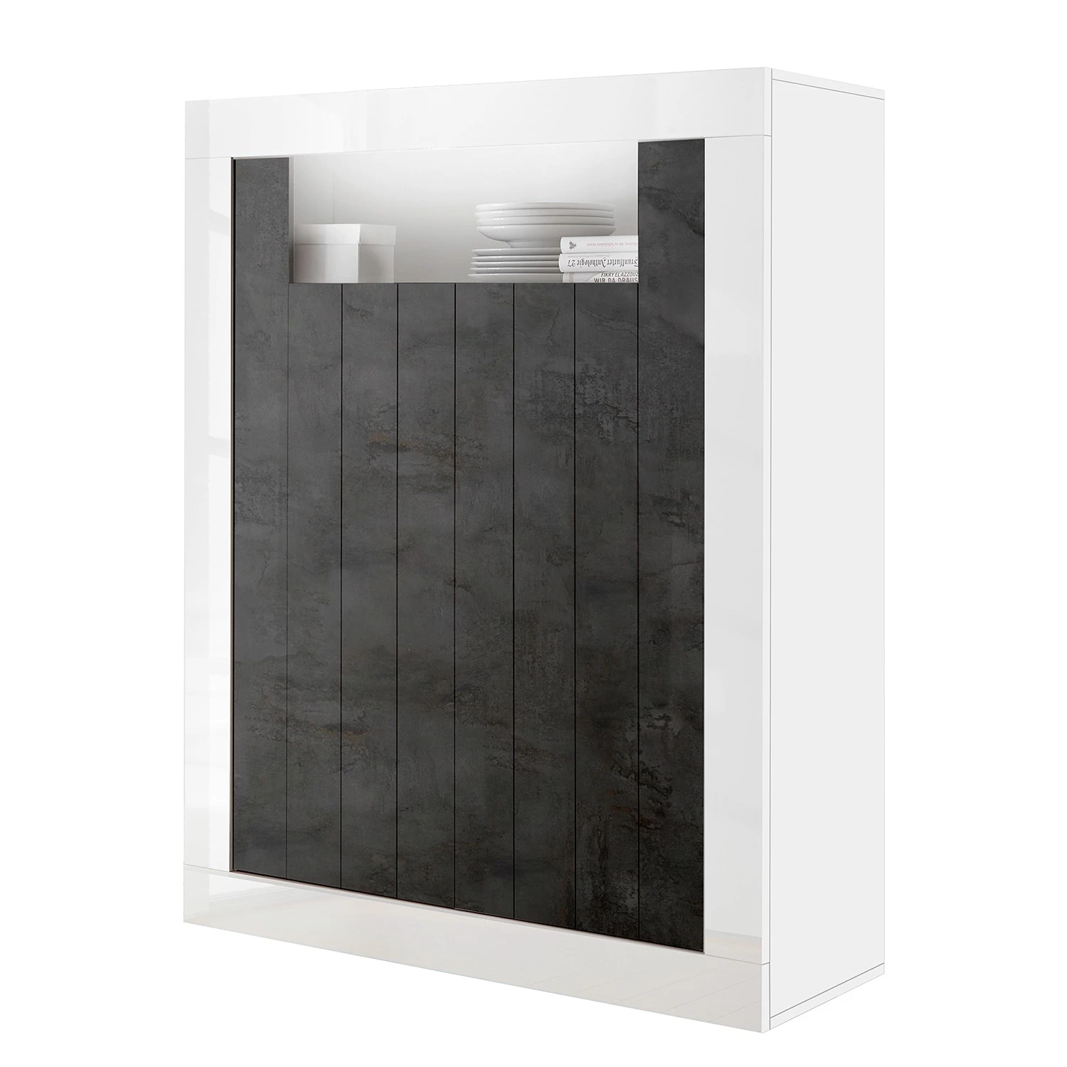 LC Spa Buffet haut Urbino - Gris foncé / Blanc 1 LC Spa Buffet haut Urbino - Gris foncé / Blanc