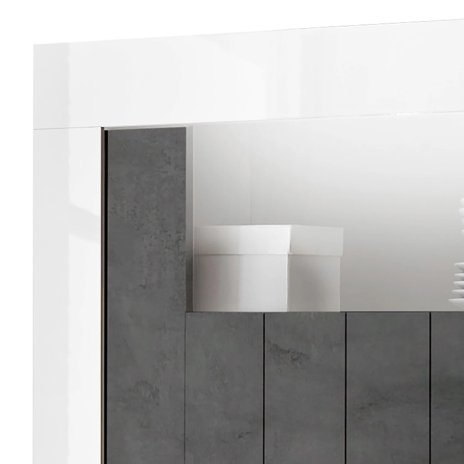 LC Spa Buffet haut Urbino - Gris foncé / Blanc 3 LC Spa Buffet haut Urbino - Gris foncé / Blanc – Image 3