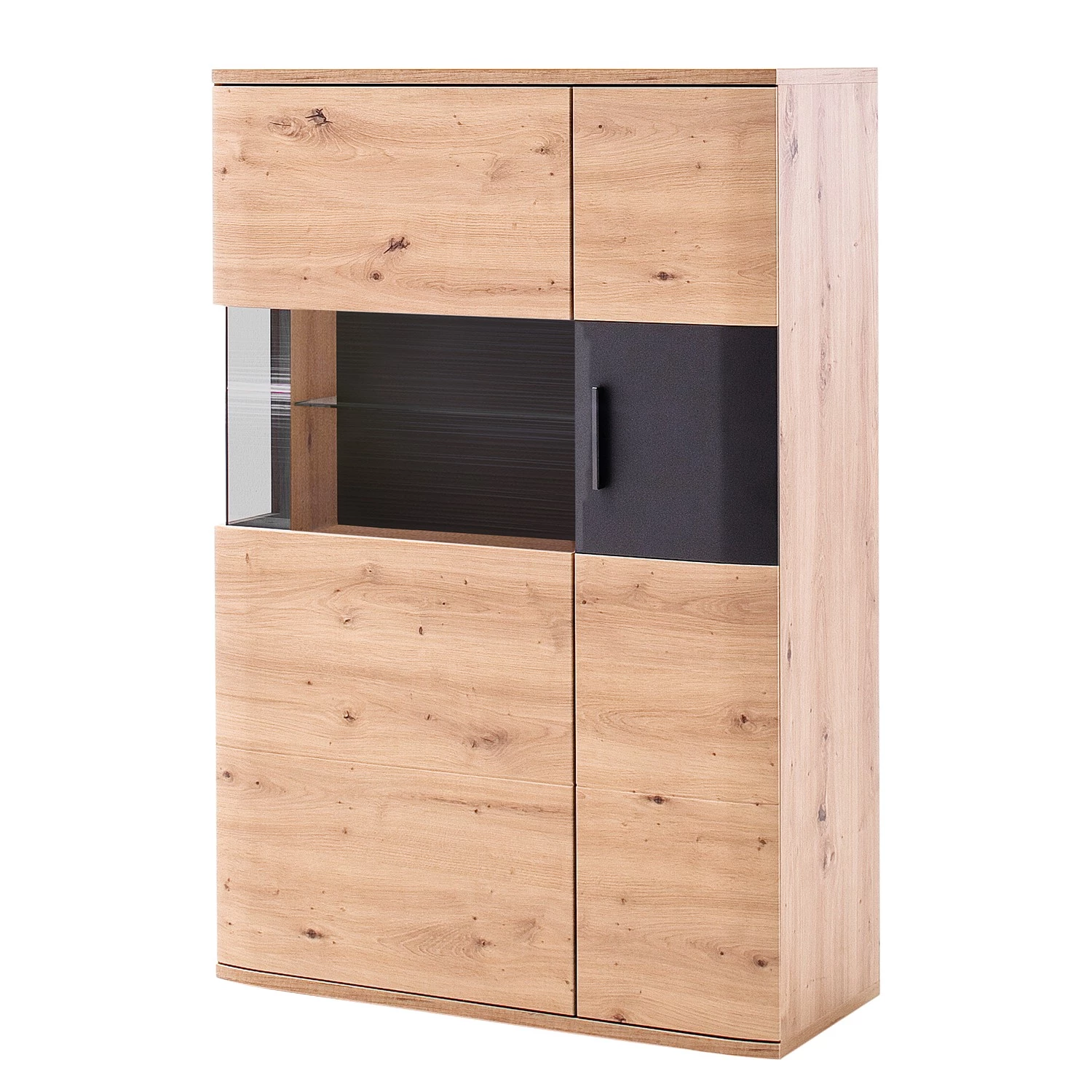 Naturoo Buffet haut Callington II - Imitation planches de chêne / Anthracite 1 Naturoo Buffet haut Callington II - Imitation planches de chêne / Anthracite