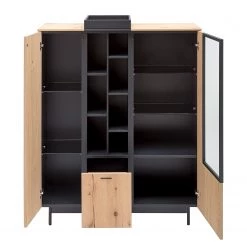 GWINNER Buffet haut Style - Placage en bois véritable / Métal - Chêne / Anthracite -Buffets hauts Soldes 1000188719 190926 06084200019 DETAILS P000000001000188719