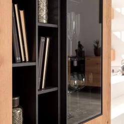 GWINNER Buffet haut Style - Placage en bois véritable / Métal - Chêne / Anthracite -Buffets hauts Soldes 1000188719 190926 06084400021 DETAILS P000000001000188719