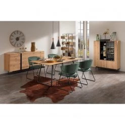 GWINNER Buffet haut Style - Placage en bois véritable / Métal - Chêne / Anthracite -Buffets hauts Soldes 1000188719 191119 12335500008 MOOD DETAILS P000000001000188719 mood