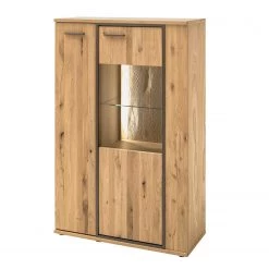 Naturoo Buffet haut Doora - Partiellement en chêne à nœuds massif - Chêne à nœuds Bianco / Graphite