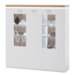 Loftscape Buffet haut Mundai - Avec éclairage  - Blanc / Imitation chêne de Wotan -Buffets hauts Soldes 1000209049 200402 14342800032 DETAILS P000000001000209049
