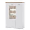 Loftscape Buffet haut Mundai - Avec éclairage  - Blanc / Imitation chêne de Wotan