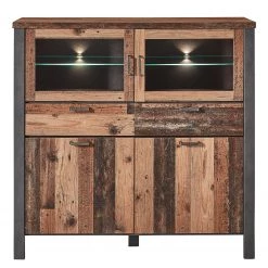 Red Living Buffet haut Blackpool I - Avec éclairage - Imitation bois recyclé / Gris -Buffets hauts Soldes 1000209806 200430 06444500047 DETAILS P000000001000209806