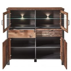 Red Living Buffet haut Blackpool I - Avec éclairage - Imitation bois recyclé / Gris -Buffets hauts Soldes 1000209806 200430 06444600048 DETAILS P000000001000209806