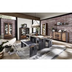 Red Living Buffet haut Blackpool II - Avec éclairage - Imitation bois recyclé / Gris -Buffets hauts Soldes 1000209807 210331 08331600006 MOOD DETAILS P000000001000209807 mood