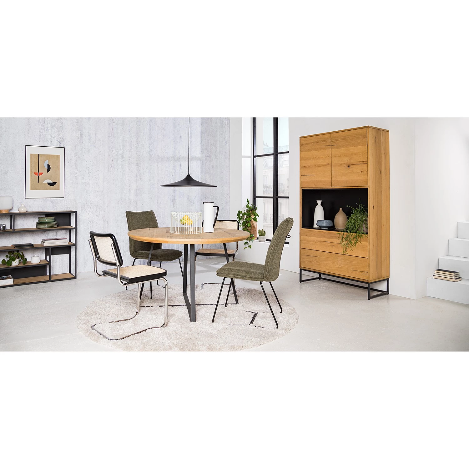 Studio Copenhagen Buffet haut Flox - Placage en bois véritable / Métal -Chêne / Noir 2 Studio Copenhagen Buffet haut Flox - Placage en bois véritable / Métal -Chêne / Noir – Image 2