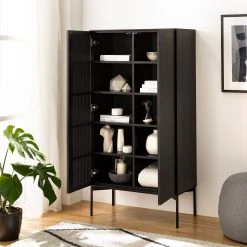 Studio Copenhagen Buffet haut Dowland - Placage en bois véritable - Chêne / Noir -Buffets hauts Soldes 1000218356 210311 08052400012 MOOD DETAILS P000000001000218356 mood