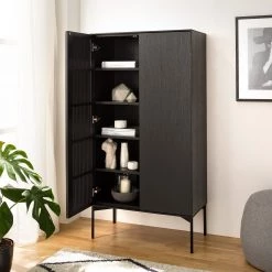 Studio Copenhagen Buffet haut Dowland - Placage en bois véritable - Chêne / Noir -Buffets hauts Soldes 1000218356 210311 08052500013 MOOD DETAILS P000000001000218356 mood