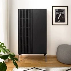 Studio Copenhagen Buffet haut Dowland - Placage en bois véritable - Chêne / Noir -Buffets hauts Soldes 1000218356 210311 08052600014 MOOD DETAILS P000000001000218356 mood