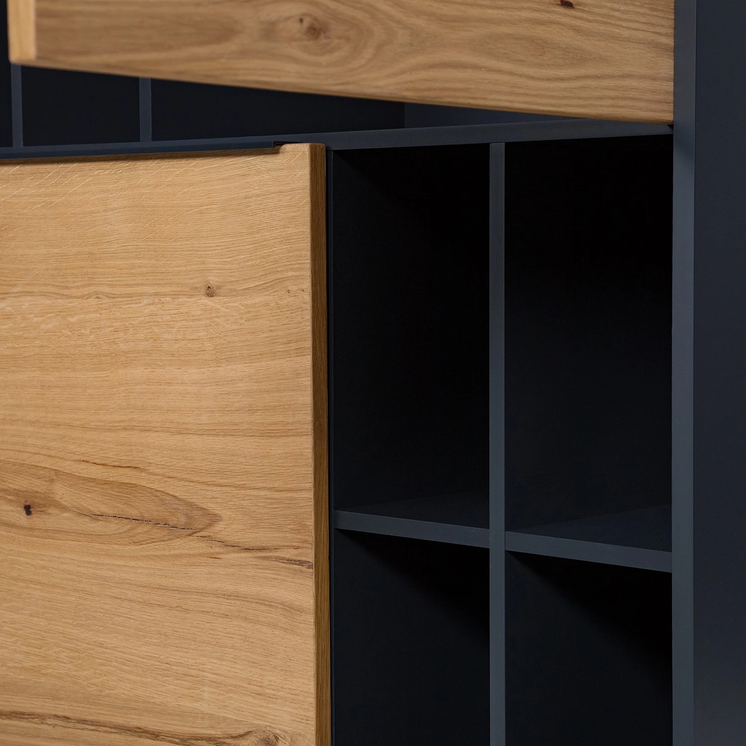 Red Living Buffet haut Barview - Placage en chêne - Chêne / Anthracite 14 Red Living Buffet haut Barview - Placage en chêne - Chêne / Anthracite – Image 14