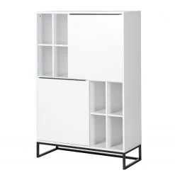 Fredriks Buffet haut White Hall - Blanc mat / Noir