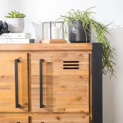 Ars manufacti Buffet haut Urban Industry I - Partiellement en acacia massif / Métal - Acacia / Noir -Buffets hauts Soldes 1000224212 220729 046 DETAILS P000000001000224212