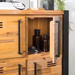 Ars manufacti Buffet haut Urban Industry I - Partiellement en acacia massif / Métal - Acacia / Noir -Buffets hauts Soldes 1000224212 220729 047 DETAILS P000000001000224212