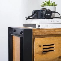 Ars manufacti Buffet haut Urban Industry I - Partiellement en acacia massif / Métal - Acacia / Noir -Buffets hauts Soldes 1000224212 220729 048 DETAILS P000000001000224212