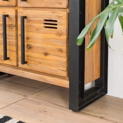 Ars manufacti Buffet haut Urban Industry I - Partiellement en acacia massif / Métal - Acacia / Noir -Buffets hauts Soldes 1000224212 220729 049 DETAILS P000000001000224212