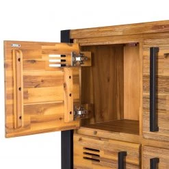 Ars manufacti Buffet haut Urban Industry I - Partiellement en acacia massif / Métal - Acacia / Noir -Buffets hauts Soldes 1000224212 220729 050 DETAILS P000000001000224212