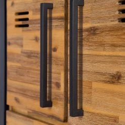 Ars manufacti Buffet haut Urban Industry I - Partiellement en acacia massif / Métal - Acacia / Noir -Buffets hauts Soldes 1000224212 220729 070 DETAILS P000000001000224212