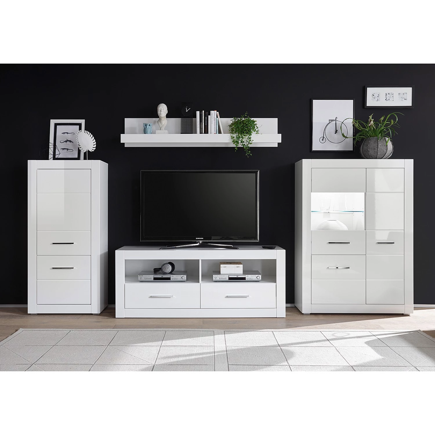 Loftscape Buffet haut Bricktown I - Blanc brillant / Blanc mat 2 Loftscape Buffet haut Bricktown I - Blanc brillant / Blanc mat – Image 2