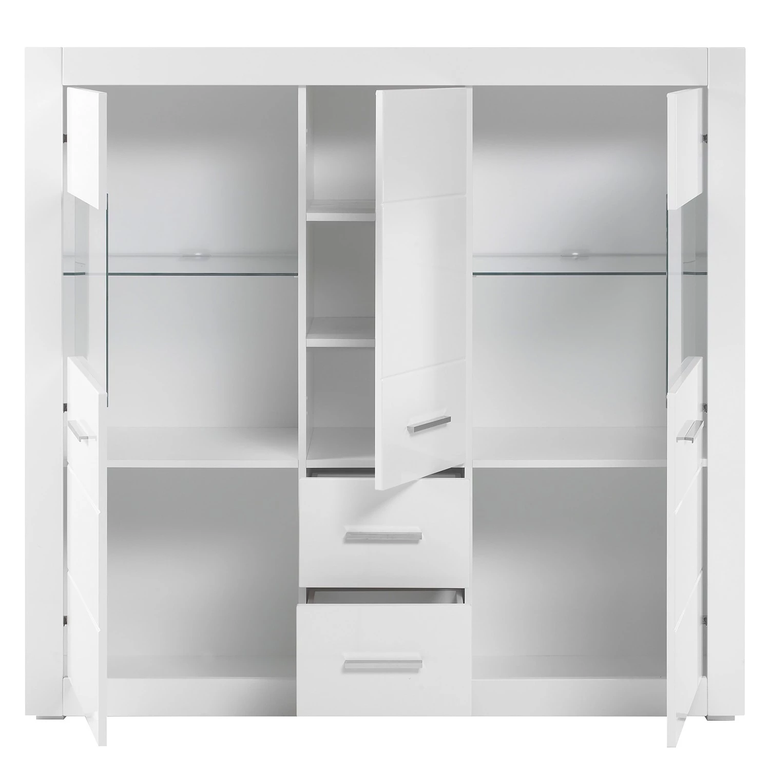 Loftscape Buffet haut Bricktown V - Blanc brillant / Blanc mat 3 Loftscape Buffet haut Bricktown V - Blanc brillant / Blanc mat – Image 3