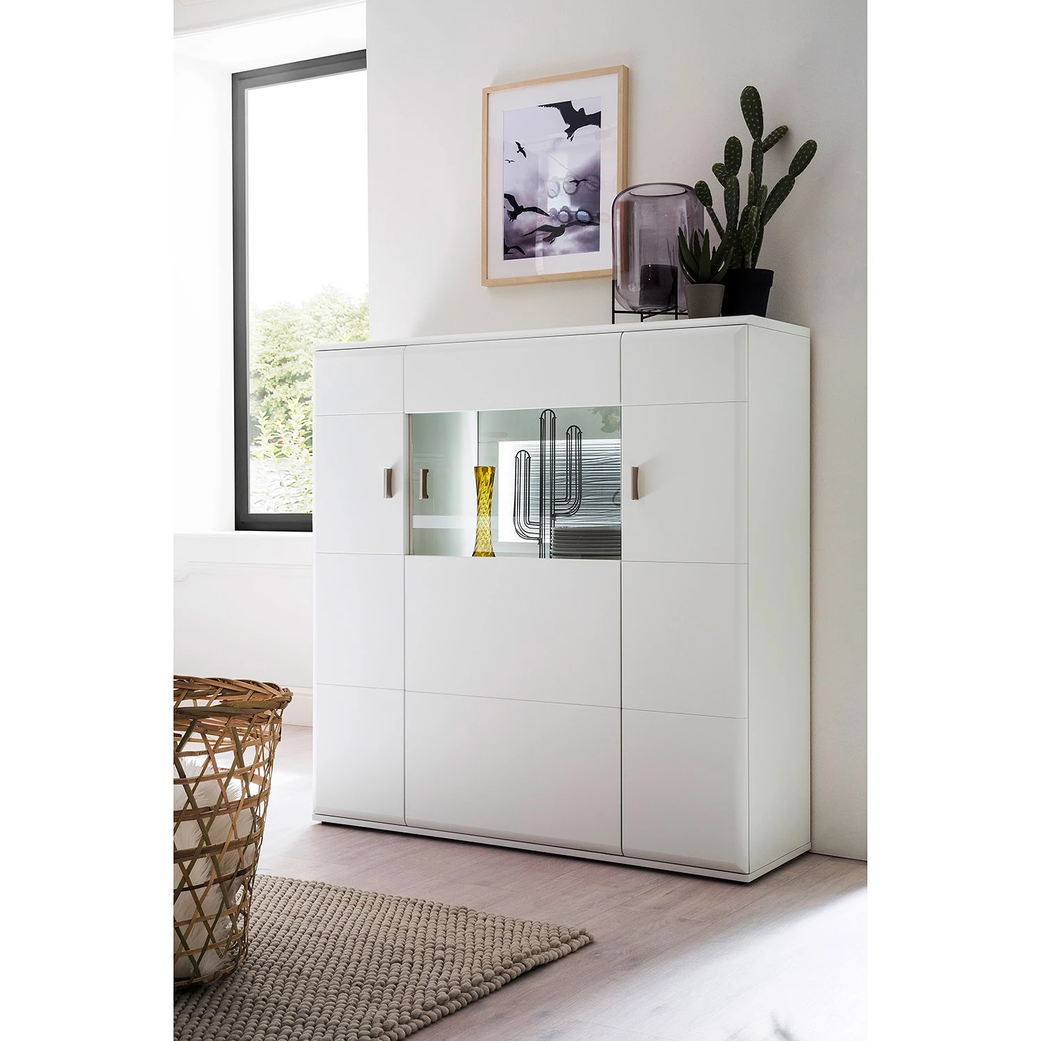 Loftscape Buffet haut Cassville - Blanc mat / Anthracite 3 Loftscape Buffet haut Cassville - Blanc mat / Anthracite – Image 3