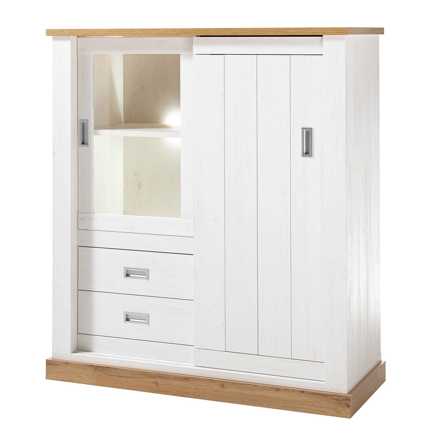 Ridgevalley Buffet haut Ollezy - Imitation pin blanc / Imitation chêne artisan 1 Ridgevalley Buffet haut Ollezy - Imitation pin blanc / Imitation chêne artisan