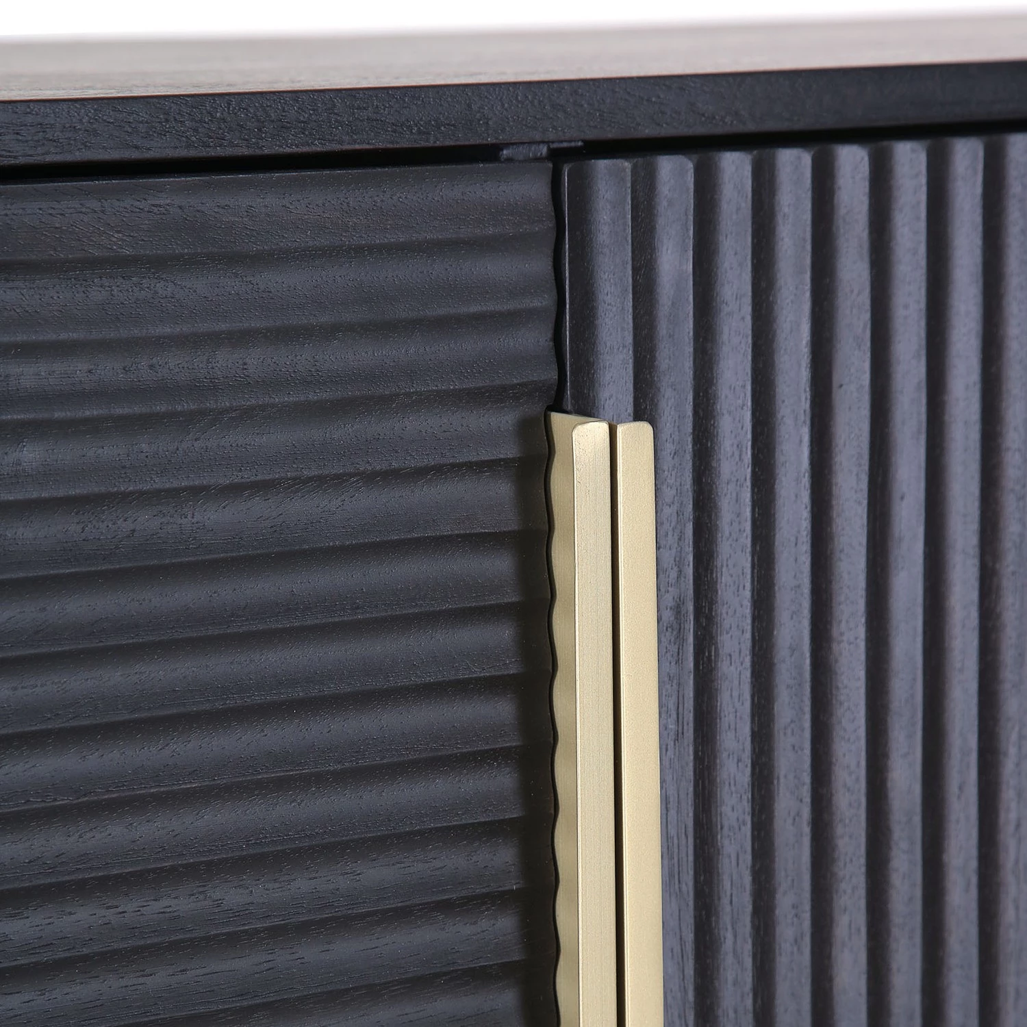 Red Living Buffet haut Soyons - Acacia massif / Métal - Noir / Doré 4 Red Living Buffet haut Soyons - Acacia massif / Métal - Noir / Doré – Image 4