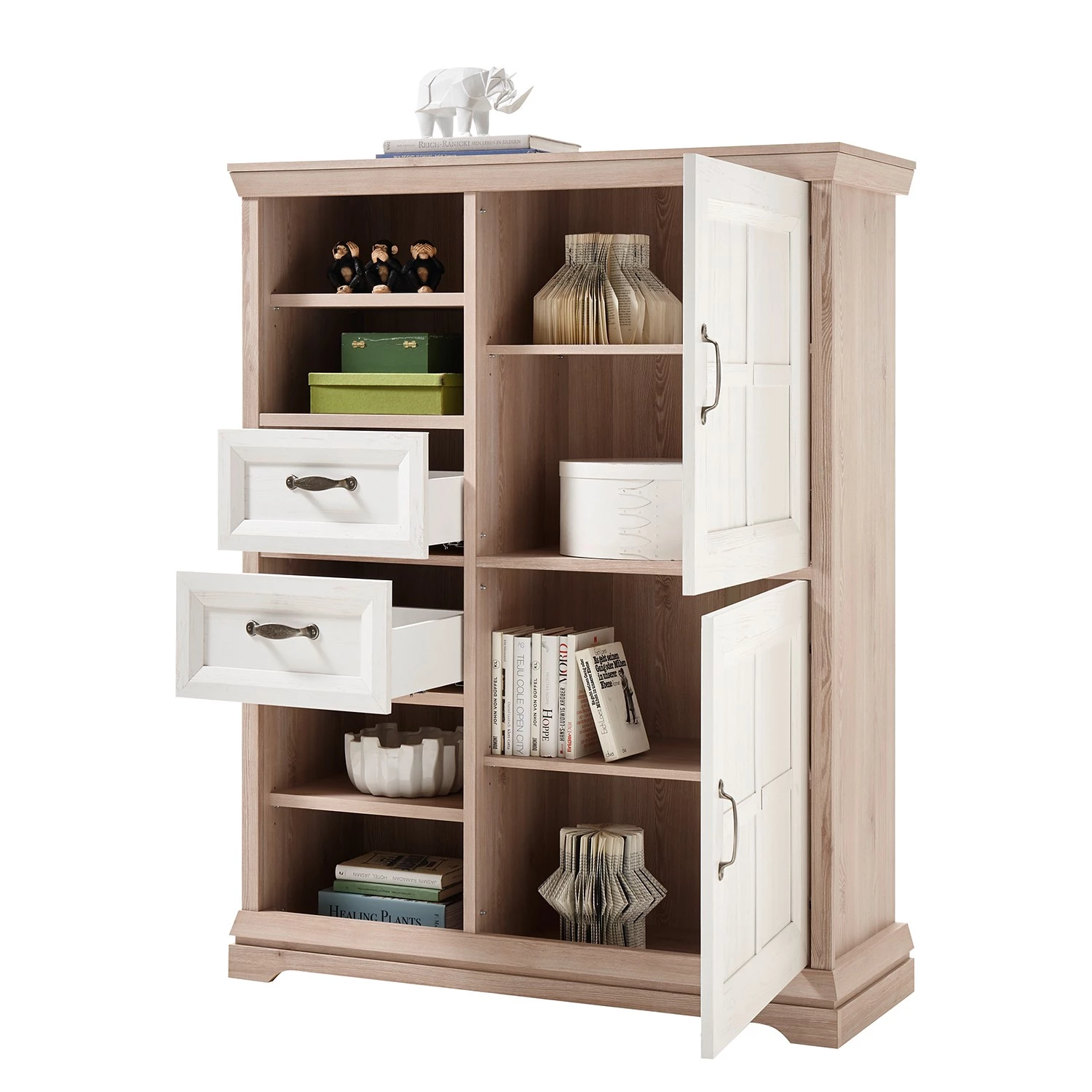 Ridgevalley Buffet haut Avene I - Blanc / Imitation pin 7 Ridgevalley Buffet haut Avene I - Blanc / Imitation pin – Image 7