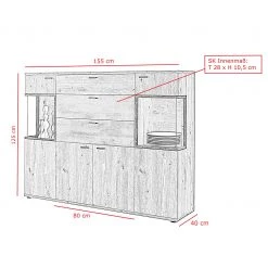 Red Living Buffet haut Ambato I - Imitation chêne Artisan 9 Red Living Buffet haut Ambato I - Imitation chêne Artisan -Buffets hauts Soldes 1000263436 210430 11510500206 SKETCH DETAILS P000000001000263436 sketch