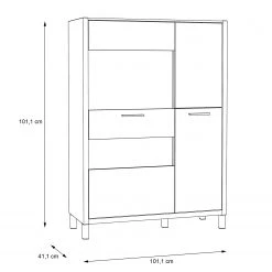 Norrwood Buffet haut Boyd III - Blanc / Imitation chêne 19 Norrwood Buffet haut Boyd III - Blanc / Imitation chêne -Buffets hauts Soldes 1000270229 210609 06155500131 SKETCH DETAILS P000000001000270229 sketch