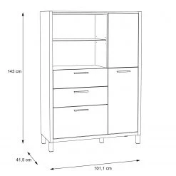 Norrwood Buffet haut Boyd II - Blanc / Imitation chêne 19 Norrwood Buffet haut Boyd II - Blanc / Imitation chêne -Buffets hauts Soldes 1000270241 210609 06160100229 SKETCH DETAILS P000000001000270241 sketch