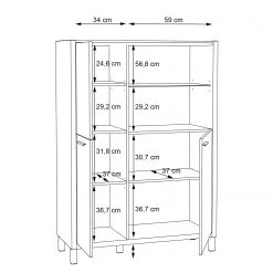 Norrwood Buffet haut Boyd I - Blanc / Imitation chêne 20 Norrwood Buffet haut Boyd I - Blanc / Imitation chêne -Buffets hauts Soldes 1000270243 210609 06160200247 SKETCH DETAILS P000000001000270243 sketch