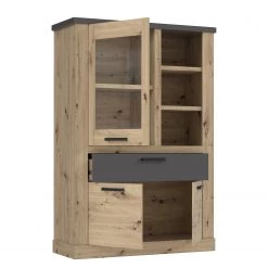 Ridgevalley Buffet haut Moro II - Imitation chêne artisan / Gris -Buffets hauts Soldes 1000272382 210819 07024800141 DETAILS P000000001000272382