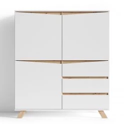 Norrwood Buffet haut Rautha - Blanc mat / Imitation chêne -Buffets hauts Soldes 1000283874 210805 14244700378 DETAILS P000000001000283874