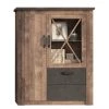 Trendteam Buffet haut Georgia - Gris foncé / Imitation chêne rustique
