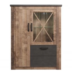 Trendteam Buffet haut Georgia - Gris foncé / Imitation chêne rustique -Buffets hauts Soldes 1000300848 211015 12542200075 DETAILS P000000001000300848