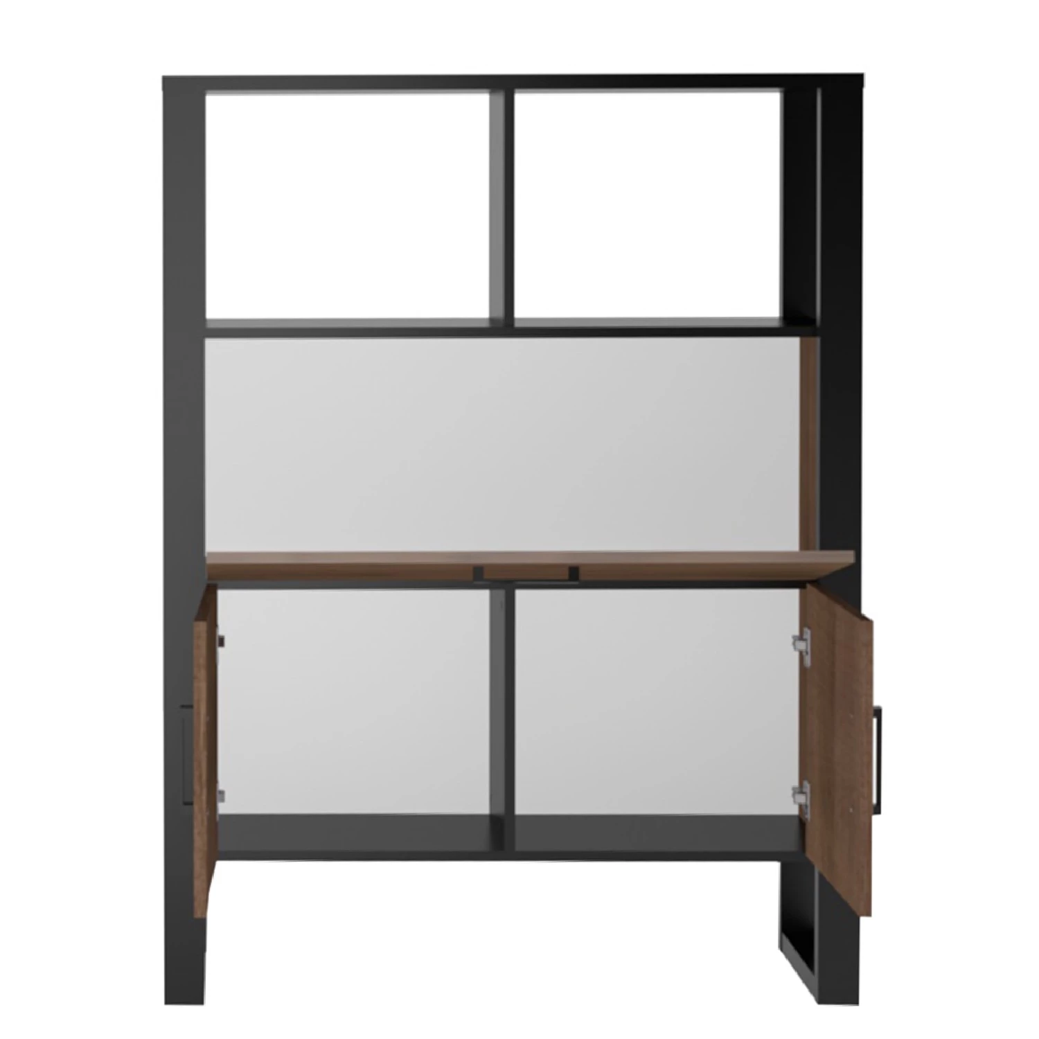 Red Living Buffet haut Norddal - Imitation noyer / Noir 5 Red Living Buffet haut Norddal - Imitation noyer / Noir – Image 5