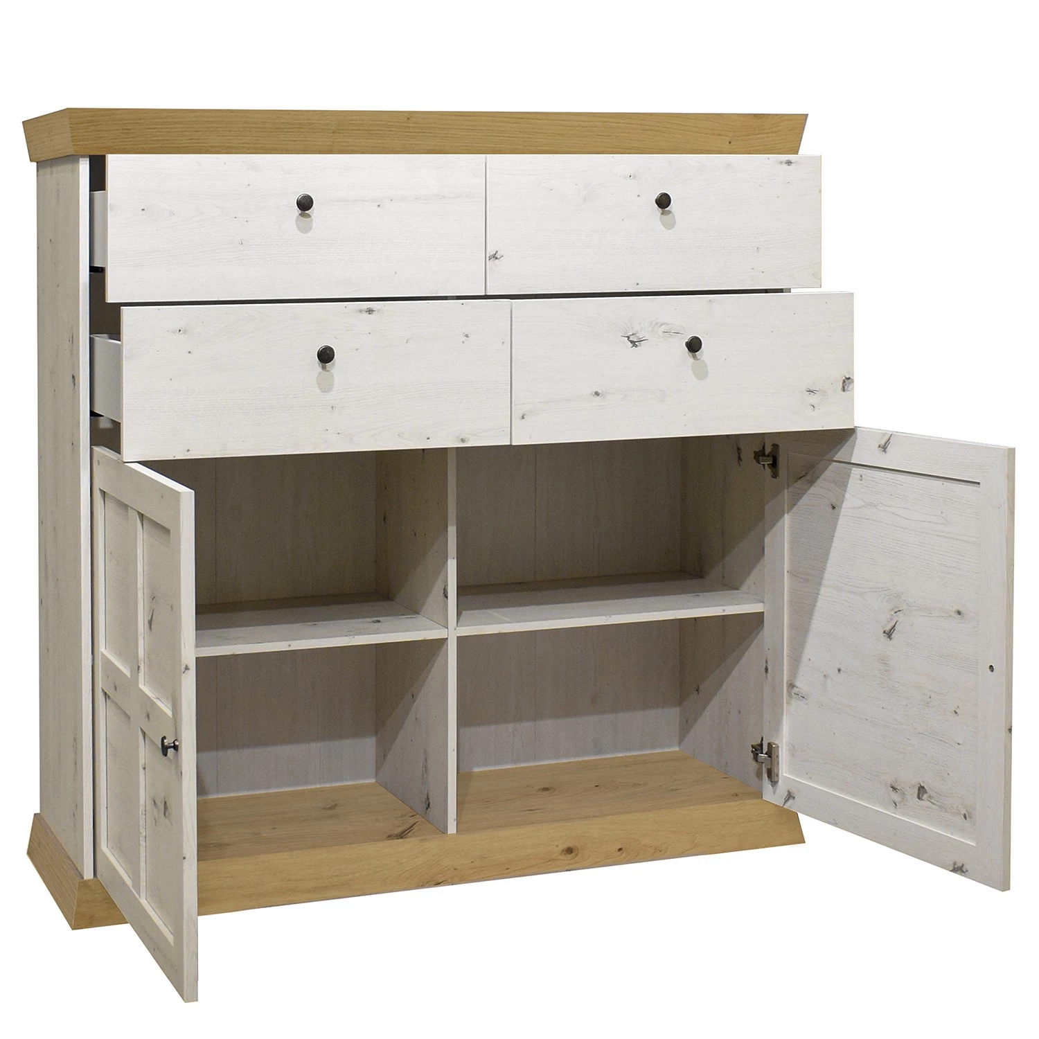 Ridgevalley Buffet haut Maiossa III - Imitation pin blanc / Imitation chêne de Navarra 5 Ridgevalley Buffet haut Maiossa III - Imitation pin blanc / Imitation chêne de Navarra – Image 5