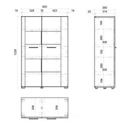 Loftscape Buffet haut Mantador - Blanc -Buffets hauts Soldes 1000312608 211216 120711000539 SKETCH DETAILS P000000001000312608 sketch